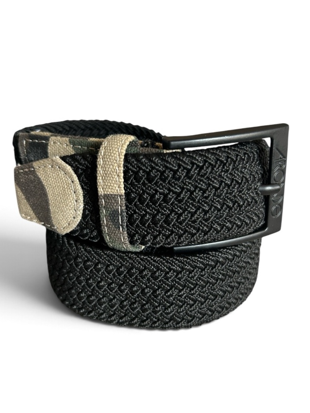 Arcade Belt Company Black Woven Stetch Belt with Camo Fabric Accents XL